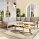Garden Furniture Set 7 Seater Outdoor Patio Conservatory Corner Sofa With Tables