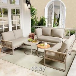 Garden Furniture Set 7 Seater Outdoor Patio Conservatory Corner Sofa with Tables