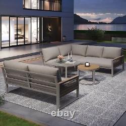 Garden Furniture Set 7 Seater Outdoor Patio Conservatory Corner Sofa with Tables