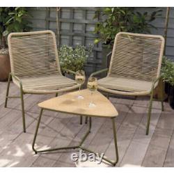 Garden Furniture Set Coffee Bistro Chairs Triangular Table Patio Outdoor 3 Piece
