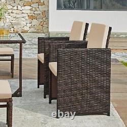 Garden Furniture Set Dining Table Set of 9 PE Rattan Outdoor Patio Furniture