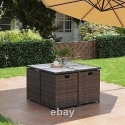 Garden Furniture Set Dining Table Set of 9 PE Rattan Outdoor Patio Furniture