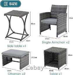 Garden Furniture Set Patio Conservatory Rattan Sofa Nesting Side Coffee Table