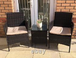 Garden Furniture Set Patio Furniture Bistro Set 2 Seater Rattan Chairs and Table