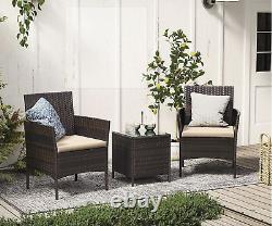 Garden Furniture Set Patio Furniture Bistro Set 2 Seater Rattan Chairs and Table