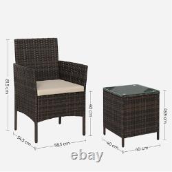 Garden Furniture Set Patio Furniture Bistro Set 2 Seater Rattan Chairs and Table