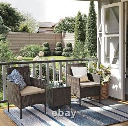 Garden Furniture Set Patio Furniture Bistro Set 2 Seater Rattan Chairs and Table