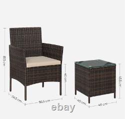 Garden Furniture Set Patio Furniture Bistro Set 2 Seater Rattan Chairs and Table