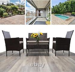 Garden Furniture Set Rattan Patio Conservatory Balcony Indoor Outdoor 4 Seater