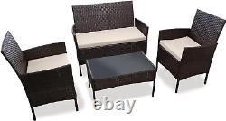 Garden Furniture Set Rattan Patio Conservatory Balcony Indoor Outdoor 4 Seater