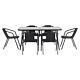 Garden Furniture Set Seater Chairs Rectangular Table Patio Outdoor Black / Clear