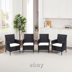 Garden Furniture Set Table Chairs Bistro Patio Outdoor Rattan Table Parasol Hole