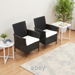 Garden Furniture Set Table Chairs Bistro Patio Outdoor Rattan Table Parasol Hole