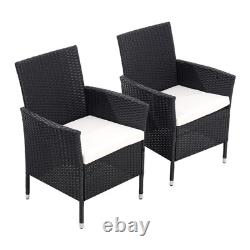 Garden Furniture Set Table Chairs Bistro Patio Outdoor Rattan Table Parasol Hole