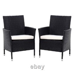 Garden Furniture Set Table Chairs Bistro Patio Outdoor Rattan Table Parasol Hole