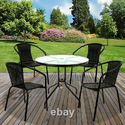 Garden Furniture Sets Outdoor Patio Seats Glass Tables & Wicker Chairs Parasol