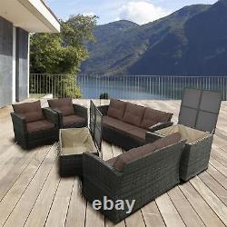 Garden Furniture Sofa Rattan Chairs Coffee Table Storage Outdoor 7 Seater Patio