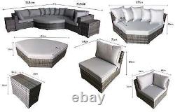 Garden Furniture Summer Outdoor seating Patio Jessica Large Corner sofa in Grey