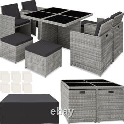 Garden Furniture Table and Chairs Rattan Set Patio Aluminium Dining Cube 8 Seats