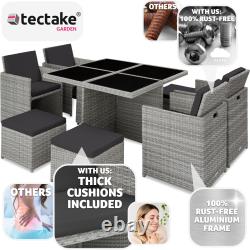 Garden Furniture Table and Chairs Rattan Set Patio Aluminium Dining Cube 8 Seats