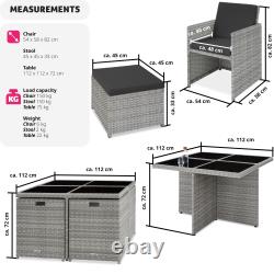 Garden Furniture Table and Chairs Rattan Set Patio Aluminium Dining Cube 8 Seats