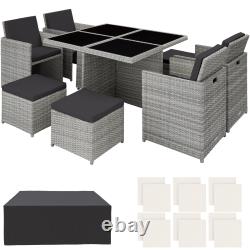 Garden Furniture Table and Chairs Rattan Set Patio Aluminium Dining Cube 8 Seats