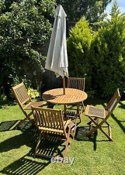 Garden Furniture Wooden Dining Set Outdoor Patio Table and Chairs Umbrella