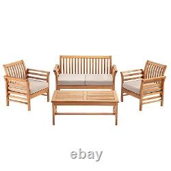 Garden Gear Acacia Garden 4 Piece Sofa Set Cushions Outdoor Patio Lawn Furniture