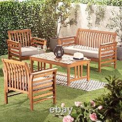 Garden Gear Acacia Garden 4 Piece Sofa Set Cushions Outdoor Patio Lawn Furniture