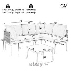 Garden Lounge Set Patio Conservatory Outdoor Furniture Corner Sofa with Table