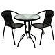 Garden Patio Bistro Set Outdoor Summer Table Chairs Home Black Wicker Furniture