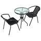 Garden Patio Black Furniture Outdoor Round Table And Chairs Sets Rattan Balcony