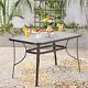 Garden Patio Dining Table Outdoor Bistro Tables Furniture With Metal Frame Glass
