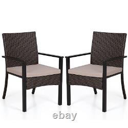 Garden Patio Furniture Outdoor Rattan Effect 2 Piece Set Wicker Chairs withCushion
