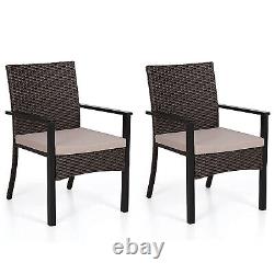 Garden Patio Furniture Outdoor Rattan Effect 2 Piece Set Wicker Chairs withCushion