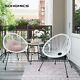 Garden Patio Furniture Set 3 Pieces Outdoor Seating 2 Chairs White Ggf013w02
