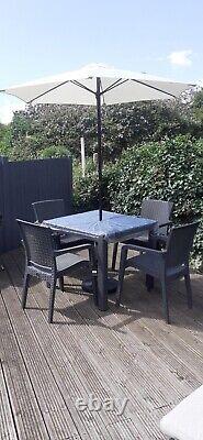 Garden Patio Furniture Set 4 Chairs Table Coffee Bistro Set Rattan Style Outdoor