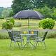 Garden Patio Furniture Set 4 Seat Dining Set Parasol Glass Table And Chairs Uk