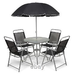 Garden Patio Furniture Set 4 Seat Dining Set Parasol Glass Table And Chairs UK