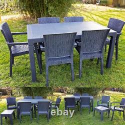 Garden Patio Furniture Set 6 Chairs Table Coffee Bistro Set Rattan Style Outdoor