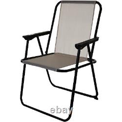 Garden Patio Furniture Set Outdoor 6PC Cream 4 Seat Round Table Chairs & Parasol