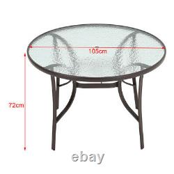 Garden Patio Furniture Set Outdoor Cafe Round Table Stacking Chairs Parasol Hole