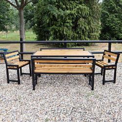 Garden Patio Furniture Table & Bench Set The Canterbury Rectangular 5 Piece
