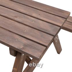 Garden Patio Pub Picnic 4 Seats 120cm Bench Wooden Table Set Outdoor Furniture