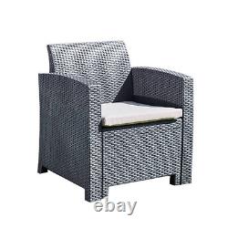 Garden Patio Rattan Armchair Wicker Furniture Single Cube Chair Sofa Outdoor