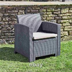 Garden Patio Rattan Armchair Wicker Furniture Single Cube Chair Sofa Outdoor