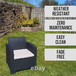 Garden Patio Rattan Armchair Wicker Furniture Single Cube Chair Sofa Outdoor