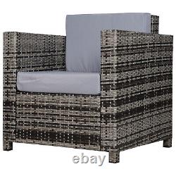 Garden Patio Rattan Wicker Furniture Single Cube Chair Sofa Outdoor Grey