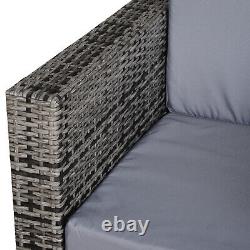 Garden Patio Rattan Wicker Furniture Single Cube Chair Sofa Outdoor Grey