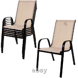 Garden Patio Set Large 9PC Long Table Chair & Parasol Summer Outdoor Furniture